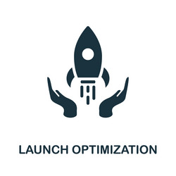 Launch optimization icon monochrome sign from vector