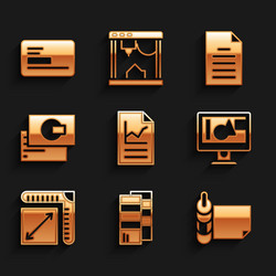 set document with graph chart pantone roll vector image