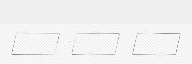 silver glowing rounded rectangular shape frame vector image