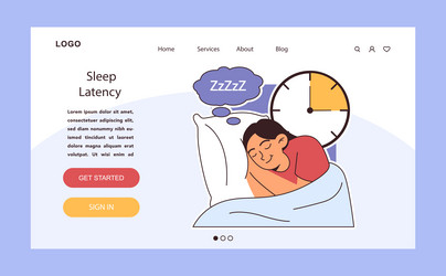 sleep latency web or landing onset vector image