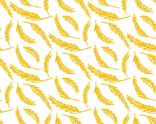 wheat ears seamless pattern sketch style vector image