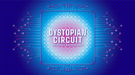 cyberpunk circuit with hexagonal geometric vector image
