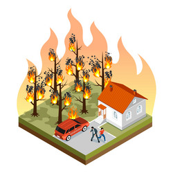 Forest fire concept Royalty Free Vector Image - VectorStock