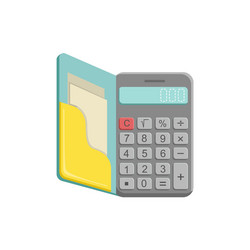 old-school calculator with buttons vector