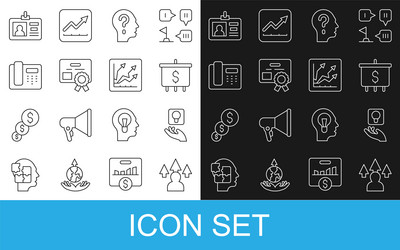 set line front end development light bulb target vector image