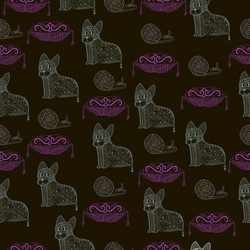 abstract seamless pattern with cats vector image