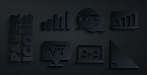 set chalkboard laptop with graph chart square vector image