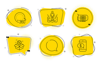 Speech bubble augmented reality and sale icons vector