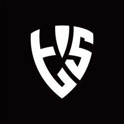 ts logo monogram with shield elements shape vector image