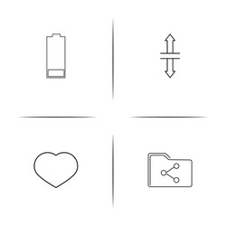 user interface simple linear icons set outlined vector image