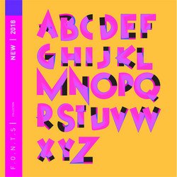 abstract colorful font and alphabet vector image