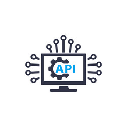 api and software integration icon on white vector