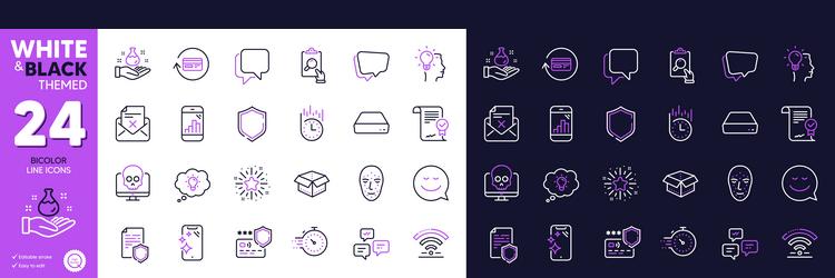 chat messages talk bubble and graph phone line vector image