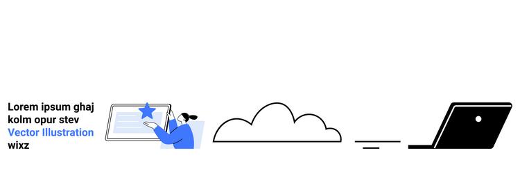 cloud-based data access with file upload vector image