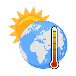 Global warming problem high temperature on planet vector