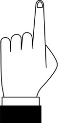 Hand with index finger up icon image vector