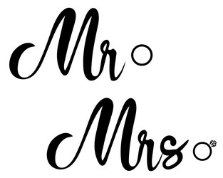 Mr mrs wedding hand written lettering wedding Vector Image