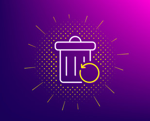 recovery trash bin line icon backup data sign vector image