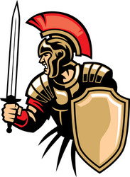 Roman Soldier Illustration Vector Image