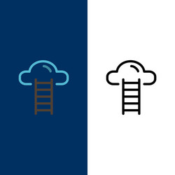 Stair cloud user interface icons flat and line vector