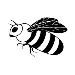 Bee or wasp icon black simple striped insect vector