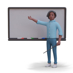 black man points to empty board user with pointer vector image