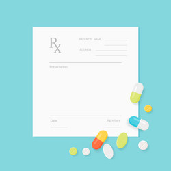 Empty medical prescription rx form with pills Vector Image