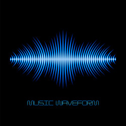 blue sound waveform with sharp edges vector