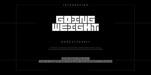 Going weight modern minimal abstract alphabet font vector