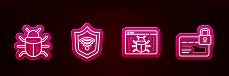 set line system bug shield with wifi wireless vector image