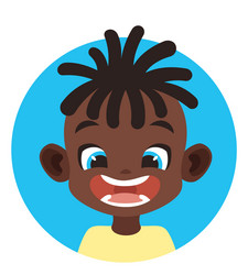 african boy profile picture smiling kid portrait vector