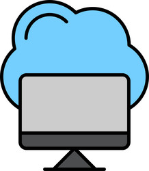 cloud computing line filled icon design vector image