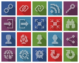 Collection square dotted icons user interface vector