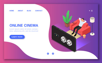 concept view content on mobile devices a man vector image