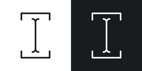 cursor text liner and solid icon set in black vector image