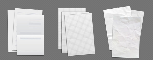 different paper sheets set on grey background vector image