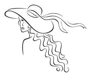 Elegant Woman in Hat Vector Image