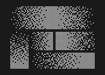 Pixel disintegration background halftone fragment vector