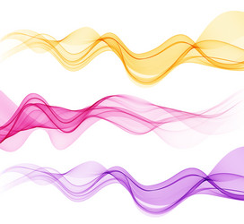 set color abstract wave design element vector