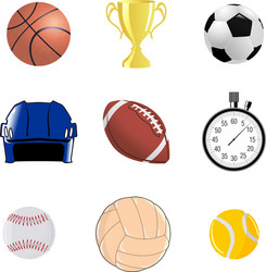 set of sportive objects vector