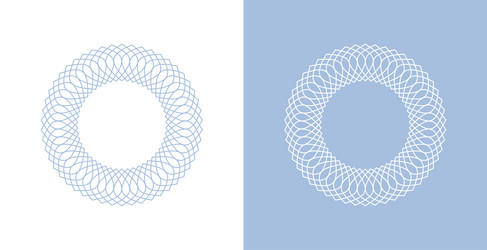 set of symmetry round shape pattern design vector image