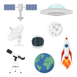 space decorative objects isolated on white vector image