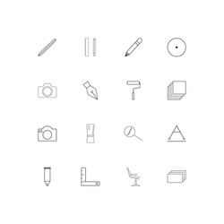 Creative process and design simple linear icons vector