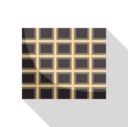 dark chocolate bar with grid pattern casting long vector image