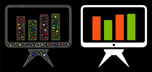 flare mesh carcass graph monitoring icon vector image