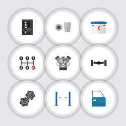 flat workshop set of accumulator automatic vector image