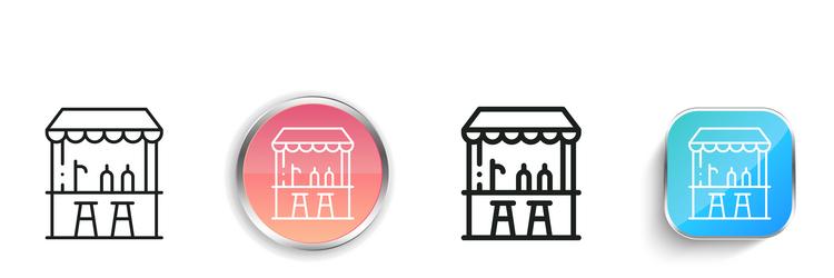 food stall icon thin linear regular and button vector image