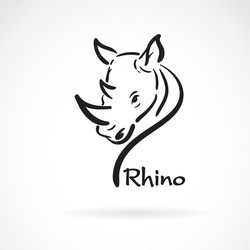 Freehand Rhino Head Painting Vector Image