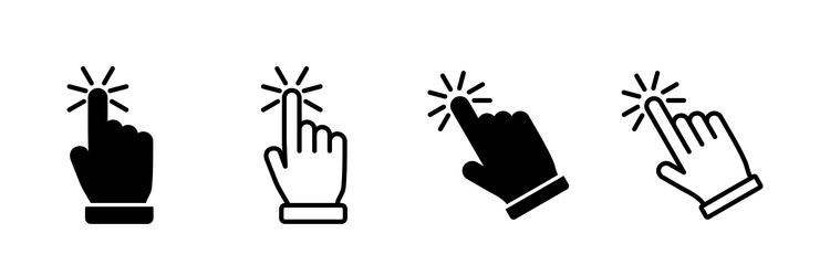 hand click icon clicking finger pointer vector image