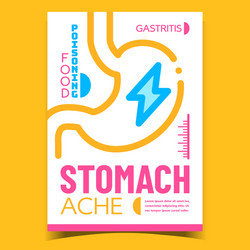 Stomach ache creative advertising poster vector